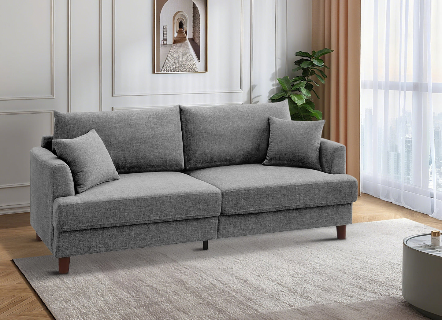 Olivo Grey Sofa modern 2-seater – Faruma Furniture Maldives