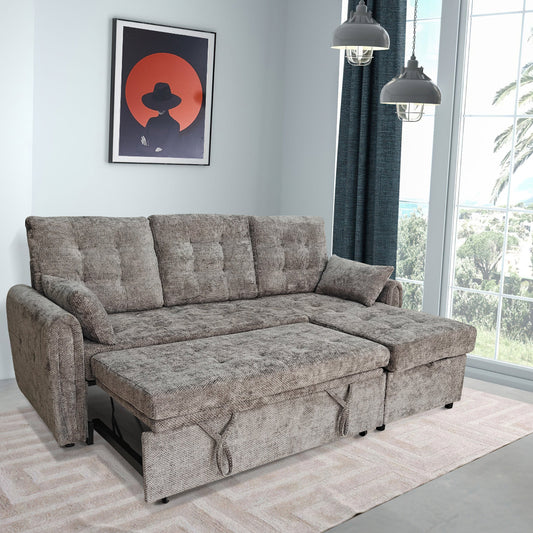 Rustico Grey Sofa Bed storage compartment under chaise