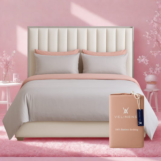 Bamboo – Light Grey + Camel Pink