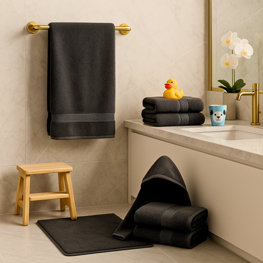 Charcoal Grey — Kids Towel (50×120 CM)