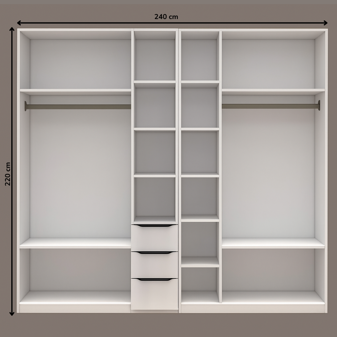 6 Door Mirror Wardrobe