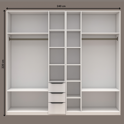 6 Door Mirror Wardrobe
