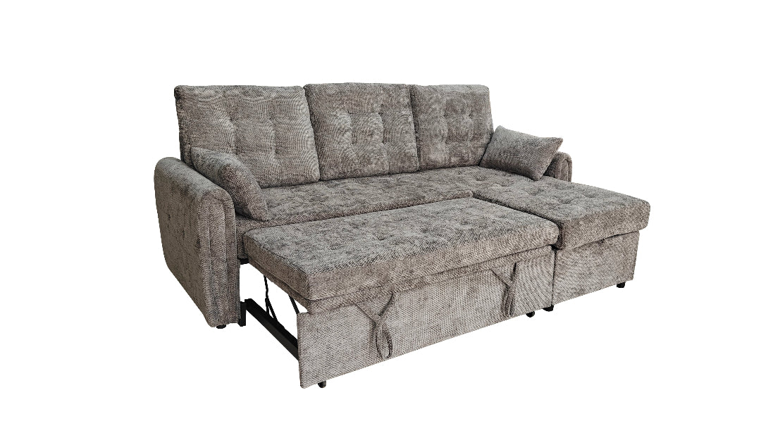 Rustico Grey Sofa Bed pullout mechanism converted to bed